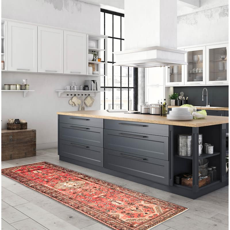 ECARPETGALLERY Hand-knotted Andelz Copper Wool Rug - 3'4 x 9'8