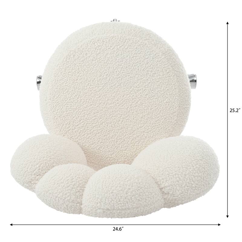 360 Swivel Height Adjustable Teddy Fabric Chair