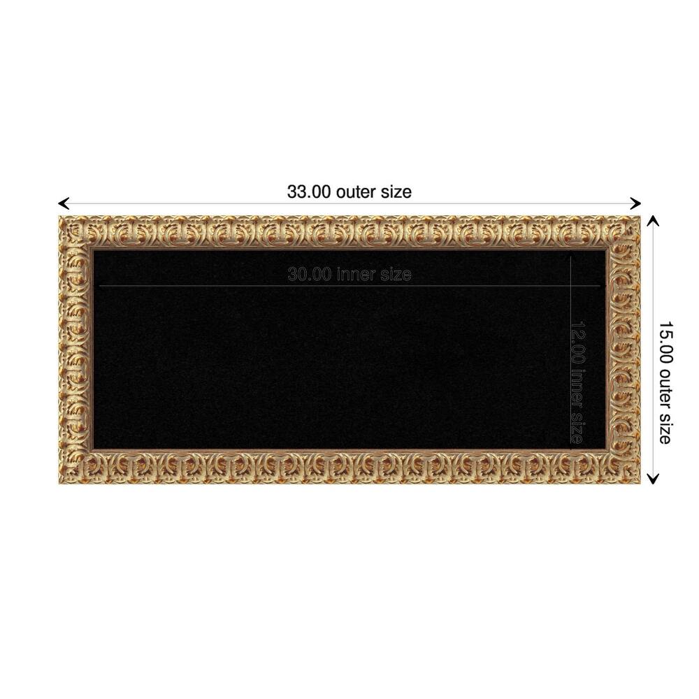 Florentine Gold Wood Framed Black Corkboard Bulletin Board