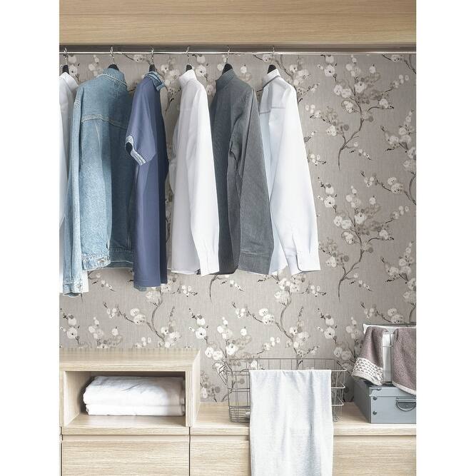 NuWallpaper Grey Mirei Peel & Stick Wallpaper