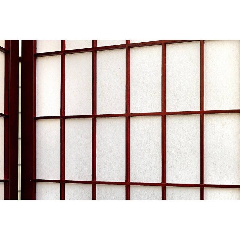 3 Panel Wood Framed Paper Screen (Mahogany)