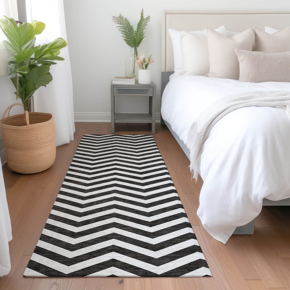 Premium Washable Super Soft Modern Chevron Mayfield Rug
