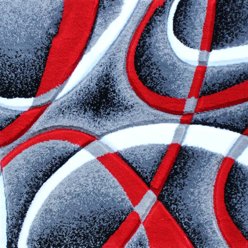 Modern Ribboned Design High-Low Pile Abstract Area Rug