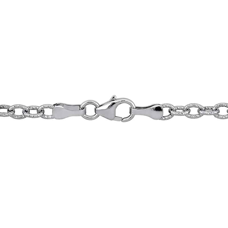 Miadora 3.3mm Rolo Necklace with Satin Finish in 14k White Gold - 17 in