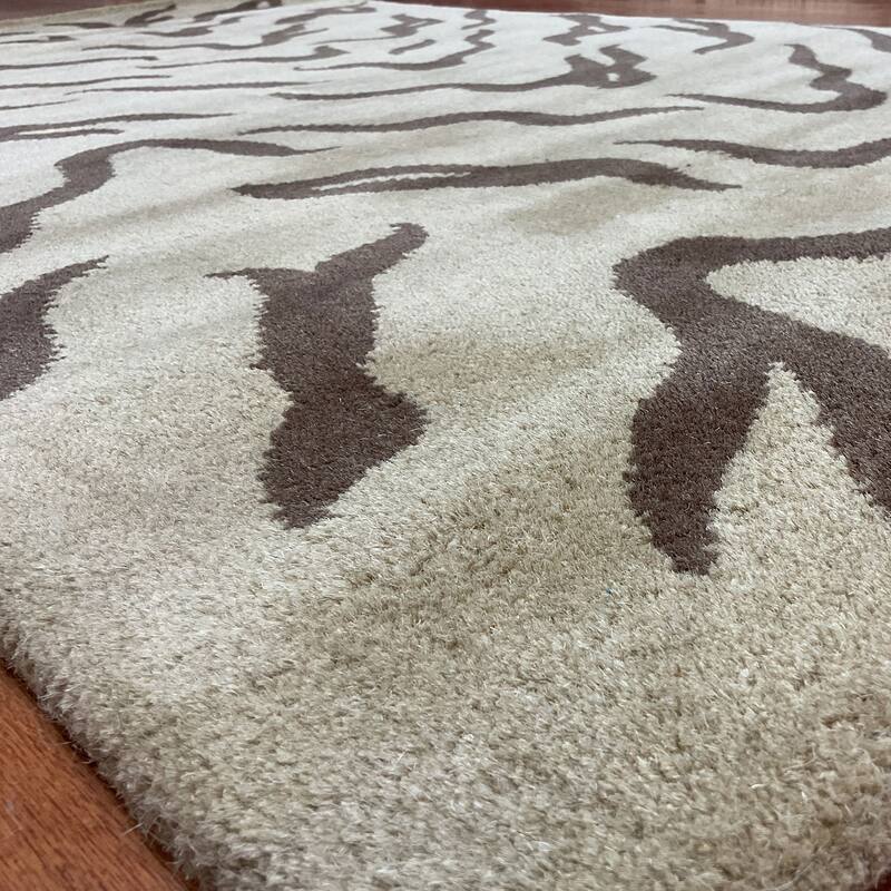 HERAT ORIENTAL Handmade Tibetan Brown Zebra Wool Rug Collection