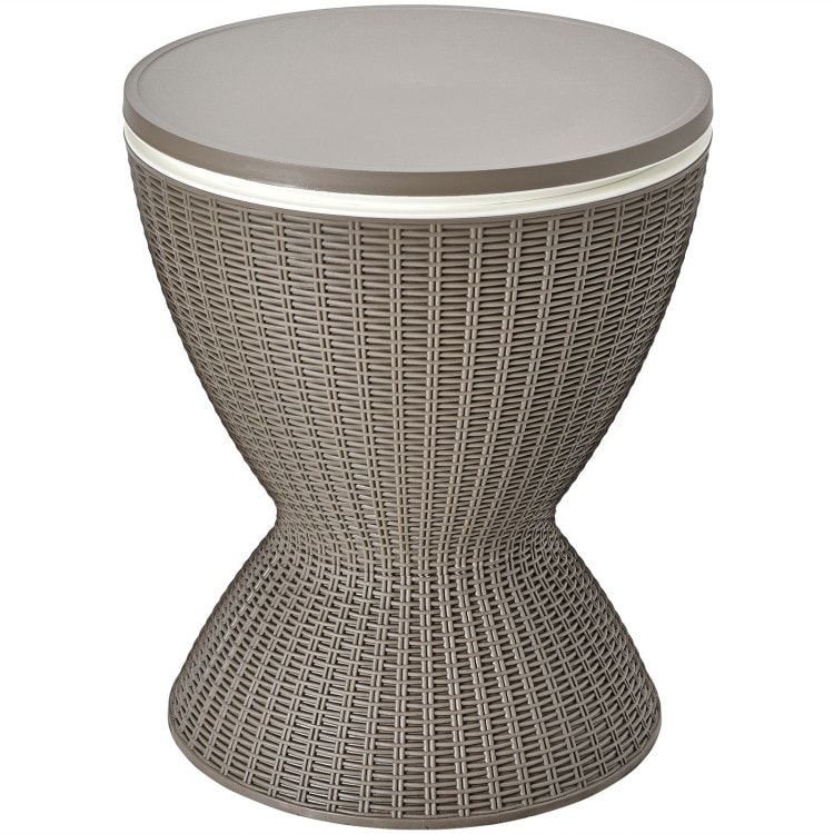 Grey rattan drinks cooler discount table