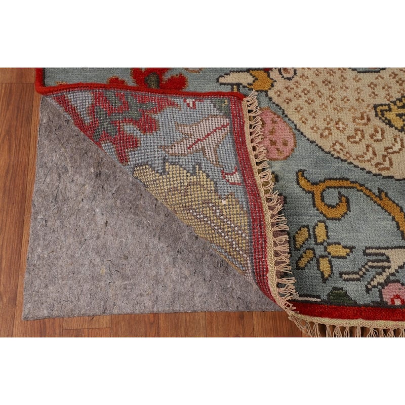 Animals Design Floral Gray Ziegler Indian Rug Handmade Wool Carpet - 8'8"x 11'8"