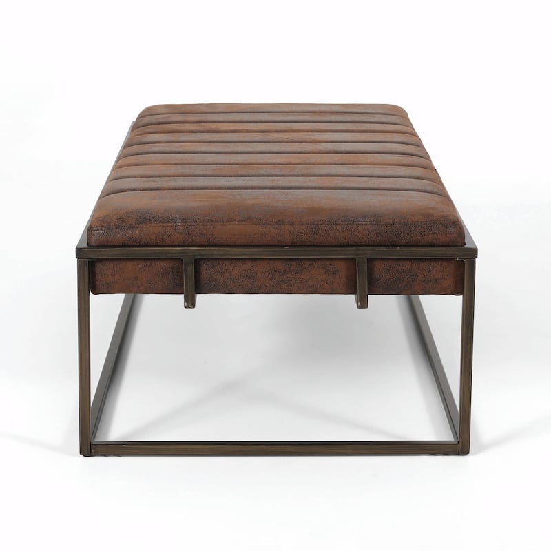 ​Luxury Upholstered Bench - Suede Seat & Gold Legs