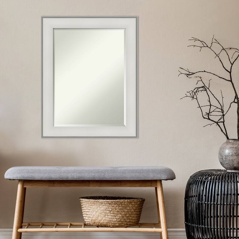 Beveled Wall Mirror - Imperial Pewter Black Frame