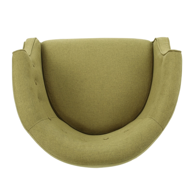 Green Modern 28.75" Upholstered Button Tufted Club Chair with Rubber Wood Legs for Living Room