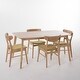 preview thumbnail 15 of 21, Bryner Mid-Century Modern 5 Piece Dining Set by Christopher Knight Home Natural Oak + Green Tea