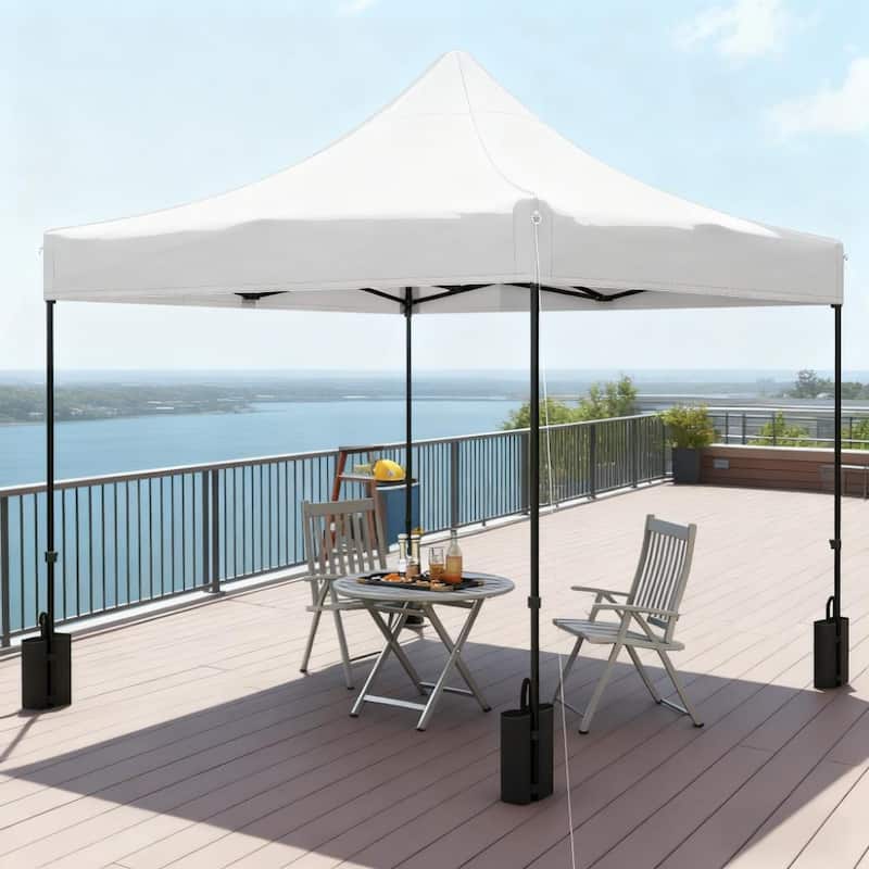 GDFStudio Outdoor Rylin Replacement Canopy Top with Oxford Cloth and Weight Bags - White