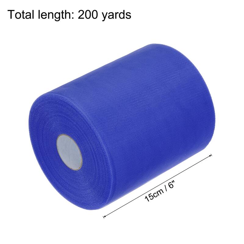 Tulle Rolls Fabric Spools 6" for Decoration Wrapping Wedding DIY Craft - Blue - 200 Yard