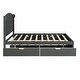 preview thumbnail 13 of 12, Queen Size Platform Bed with Twin Trundle and 2 Drawers,Traditional Style