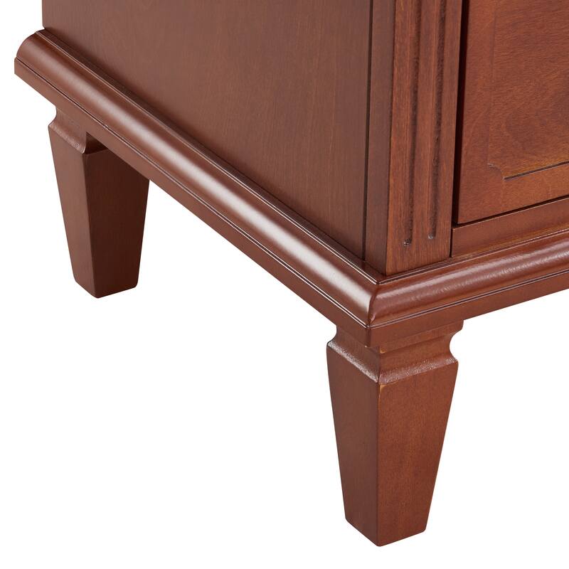 Open Space And 2 Drawers Dresser Nightstand With Charging Station, Farmhouse End Table With Usb Ports And Outlets