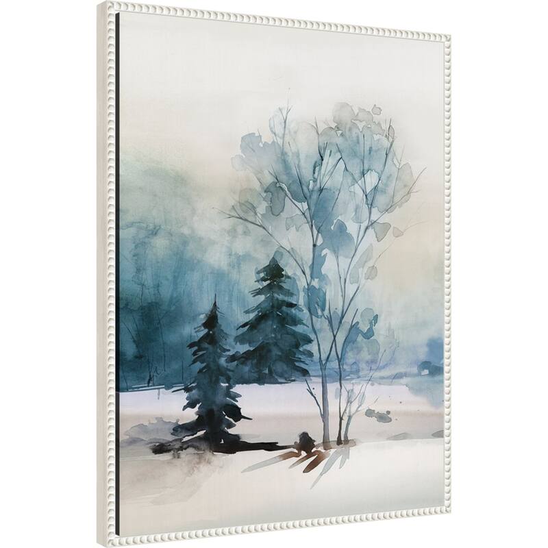Dusty Blue II by Isabelle Z Framed Canvas Wall Art Print - Sylvie Beaded White