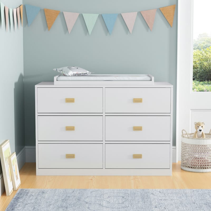 45.1"W x 32.9"H Timechee Changing Table Dresser - White
