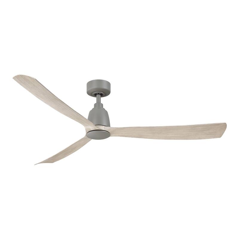 Fanimation Kute 60 inch Indoor/Outdoor Smart Ceiling Fan with Remote - Antique Graphite - Light Oak Blades