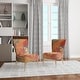 preview thumbnail 11 of 23, Designart "Moroccan Orange Tiles Collage I" Upholstered Bohemian Chic Accent Chair - Arm Chair