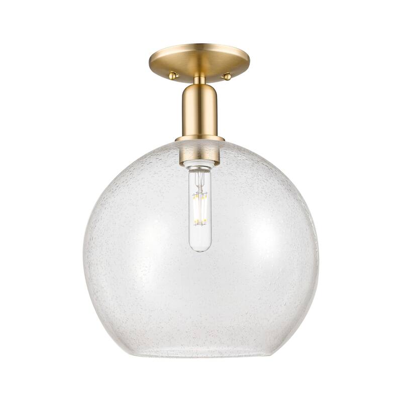 Innovations Lighting Endless Possibilities Arcadia - Athens - 1 Light 12" Semi-Flush Mount - Champagne Bronze/Seedy