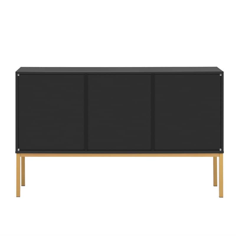 Large Storage Space Sideboard with Artificial Rattan Door and Rebound