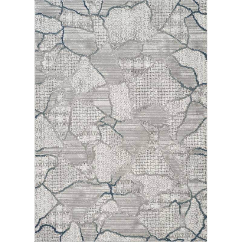 Gray 5 ft. 3 in. x 7 ft. 3 in. Luxury Area Rug, 0.43 Pile Height – Sophisticated Warmth for Any Room - 6' x 7' - Straw Stripe