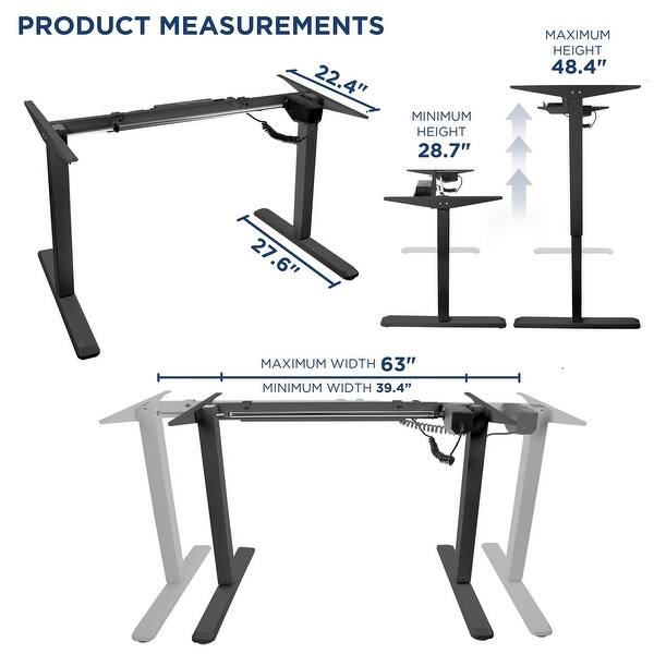 Mount It Electric Standing Desk Frame Frame Only Height Adjustable Motorized Sit Stand Desk Base W Controller Single Motor On Sale Overstock 28640833