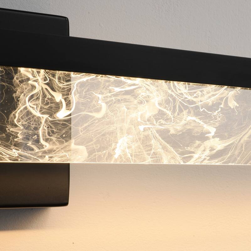 LED Bathroom Vanity Light 24/32/39 inch Dimmable Metal Wall Sconce - Black/Warm White Light