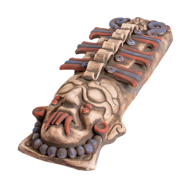 Novica Handmade Maya Totem Ceramic Mask