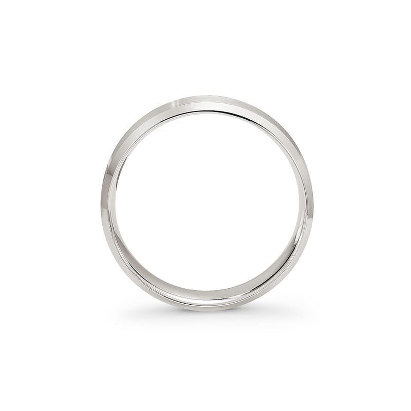 Clover White Gold Beveled Edge Wedding Band