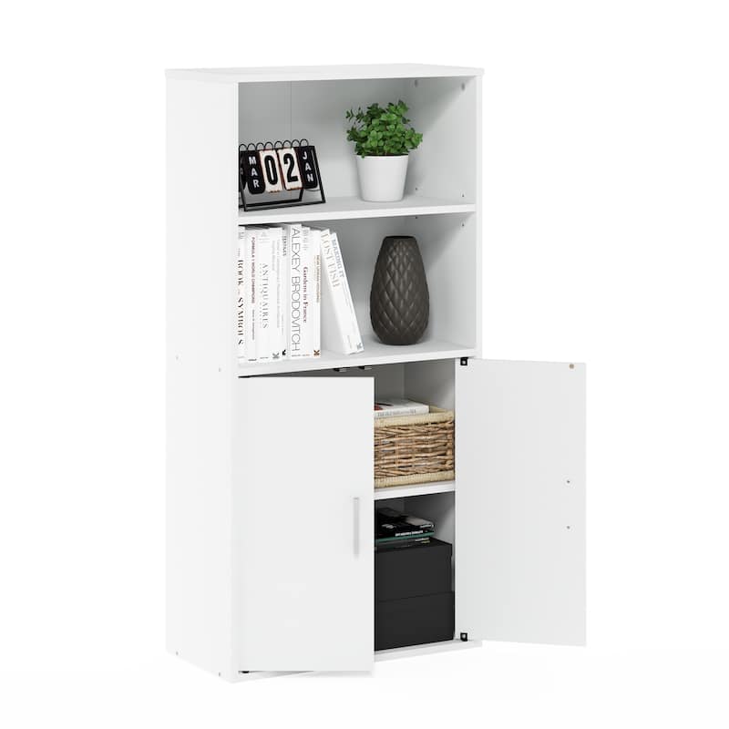 Furinno Pasir Storage Storage Shelves with 2 Open Shelves and 2 Doors