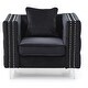 preview thumbnail 1 of 2, Jeweled Button Tufted Accent Chair with Pillow - 40" - Black and Silver