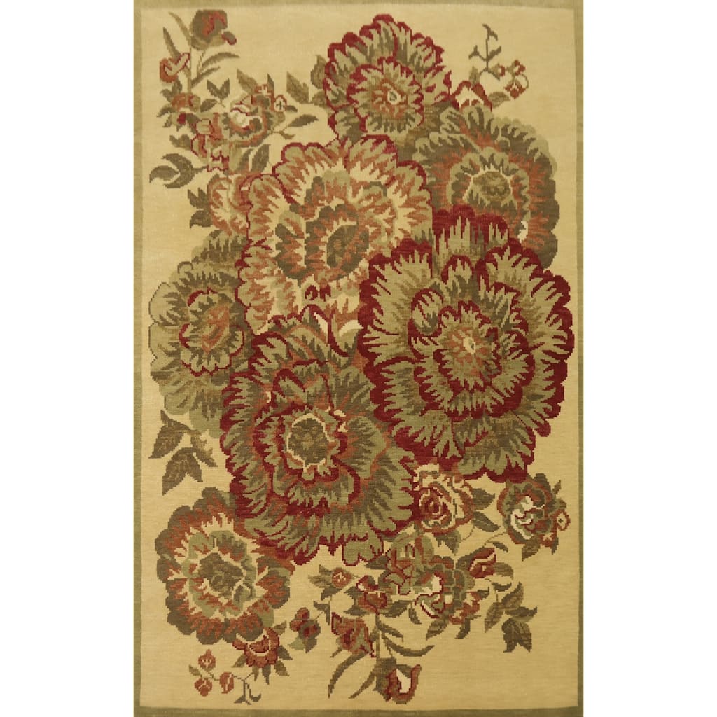 All-Over Floral Indian Area Rug 6x10 - 10' 1'' X 6' 5''