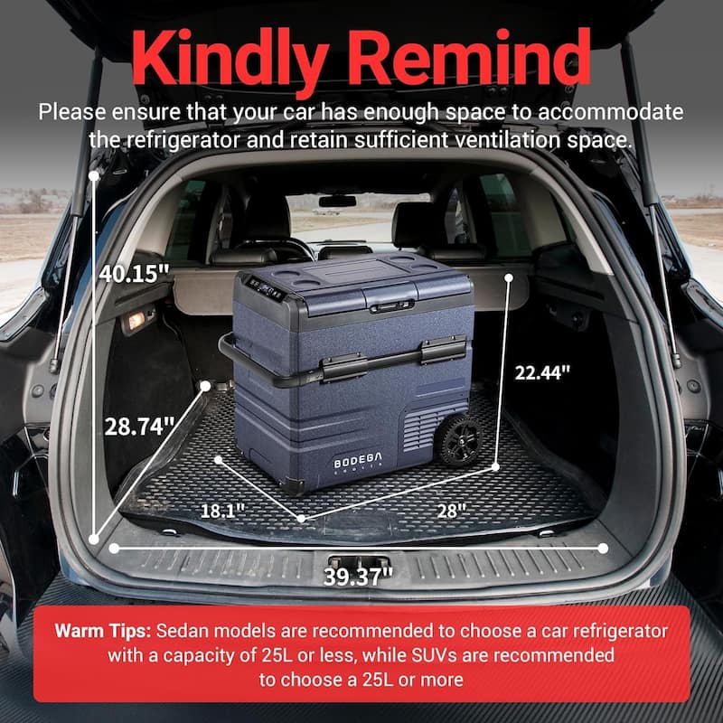 BODEGA Car Refrigerator,Dual Zone Cooler,Temp Independent,APP Control
