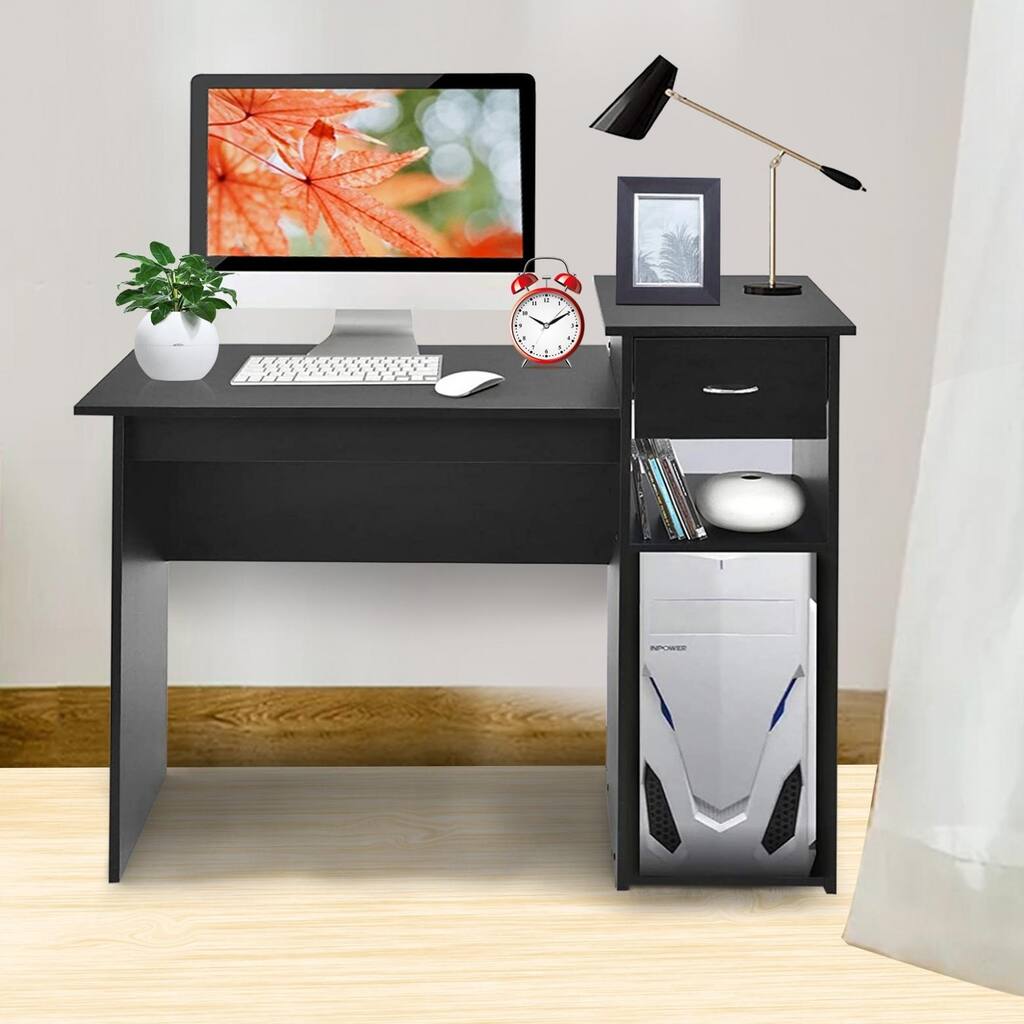 Compact Computer Desk With Drawers And Shelves For Small Space Office Furniture