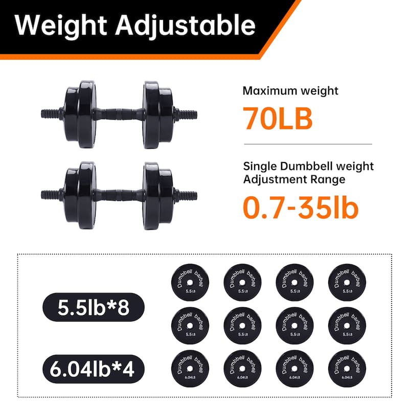 Adjustable 3 in 1 Weight Set, Dumbbells, Kettlebells and Barbell, Non Slip Grip, Compact and Versatile for All Fitness Levels