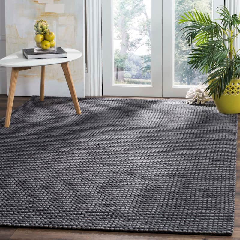 SAFAVIEH Handmade Natura Refiqe Wool Rug - 5' x 8' - Grey/Black - Rectangle