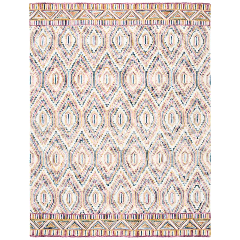 SAFAVIEH Handmade Aspen Malaurie Boho Tribal Wool Rug - 8' x 10' - Ivory/Rust