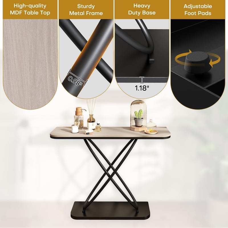 47.4" Industrial Console Table for Entryway Sofa Table - 47.4"L x 14"W x 32.8"H