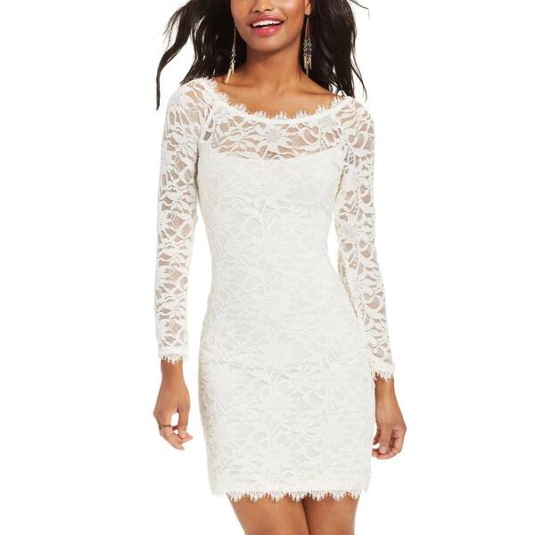 Jump Apparel Womens Juniors Party Dress Lace Long Sleeve Overstock 26233287 Black Xxs