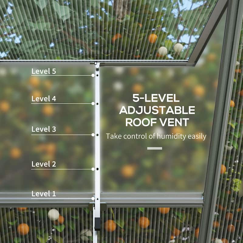 6' x 8' Greenhouse Walk-in Green House, Silver