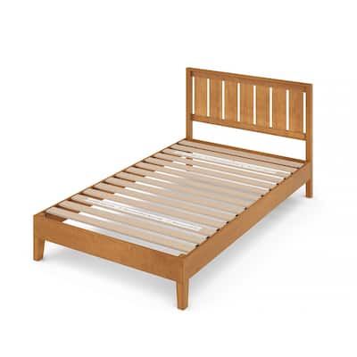 Priage by ZINUS Rustic Pine Deluxe Wood Platform Bed Frame