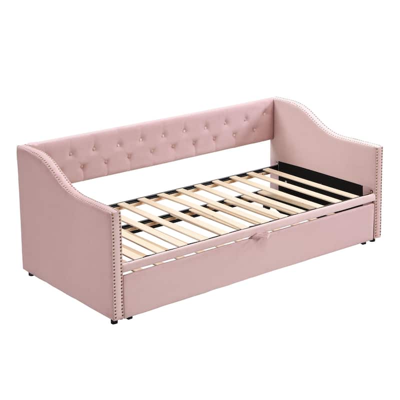 Upholstered Sofa Bed with Pop-Up Bed Frame