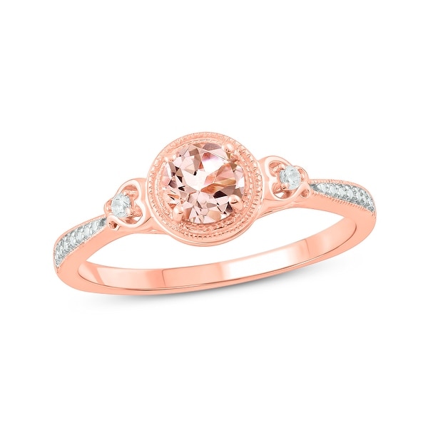 Cali Trove 10KT Pink Gold with diamond accent & Morganite fashion ring.. Opens flyout.