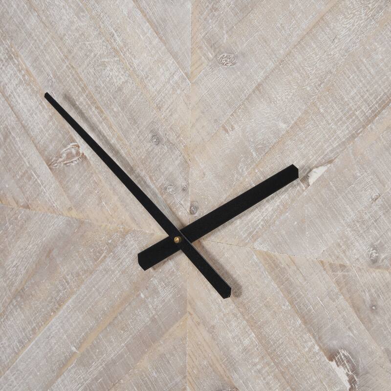 Rani Matte Black Metal w/ Wood Wall Clock - 33.5L x 1.6W x 33.5H