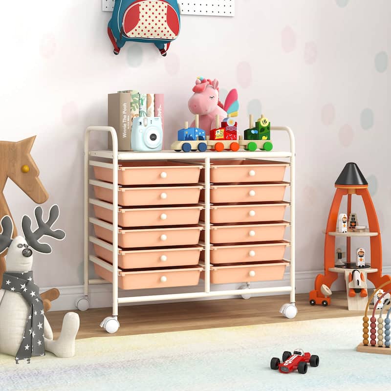Costway 12 Drawers Rolling Cart Storage Scrapbook Paper Studio - See Details