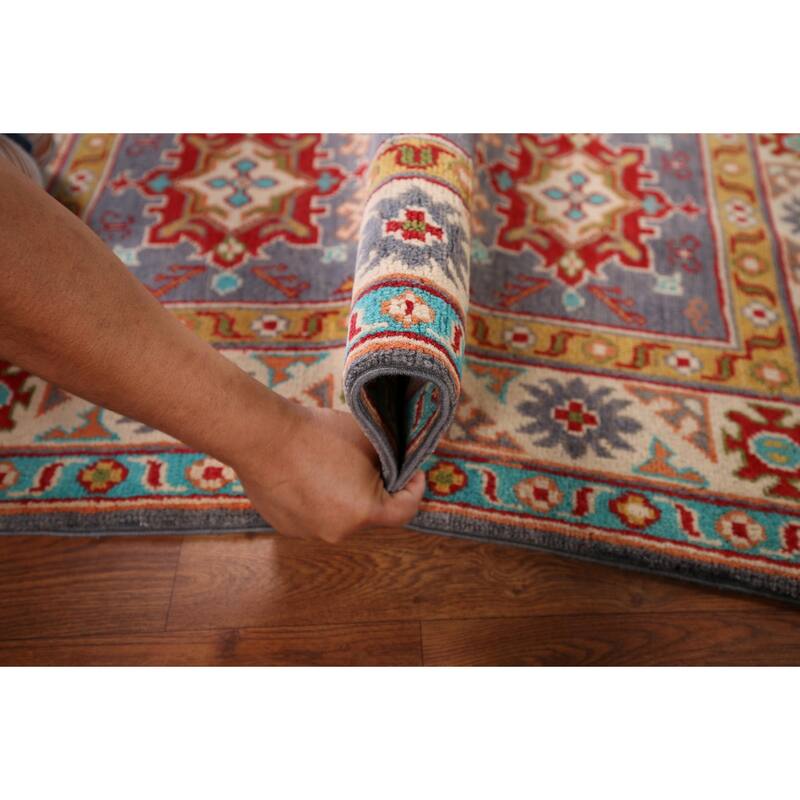 Blue Kazak Accent Rug Handmade Wool Carpet - 2'9" x 4'3"
