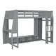 preview thumbnail 11 of 25, Multi-Functional Gaming Loft Bed with Built-in Desk & Storage Cabinets, Wood Bed Frame with LED and a Hanging Clothes Rack