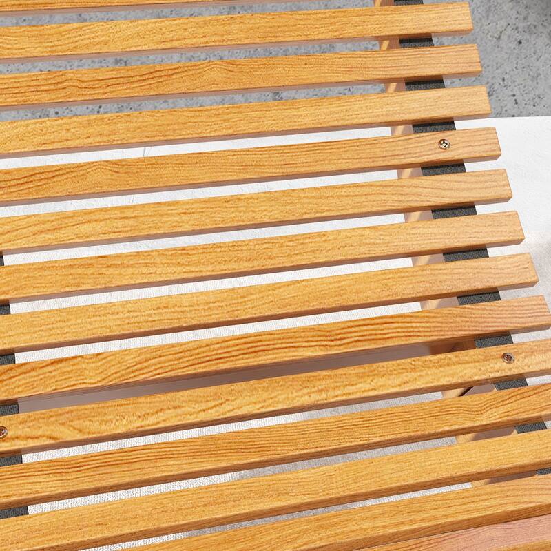 Outdoor Wooden S-Shape Rocking Chair with Slatted Seat and High Back