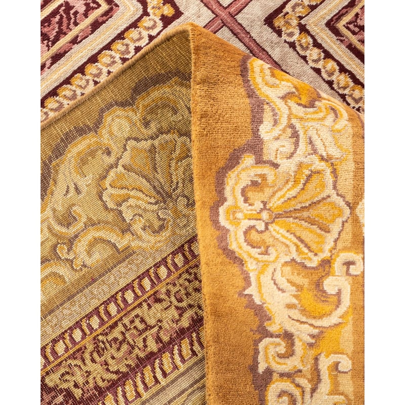 Traditional Oriental Yellow Area Rug - 9' x 12'